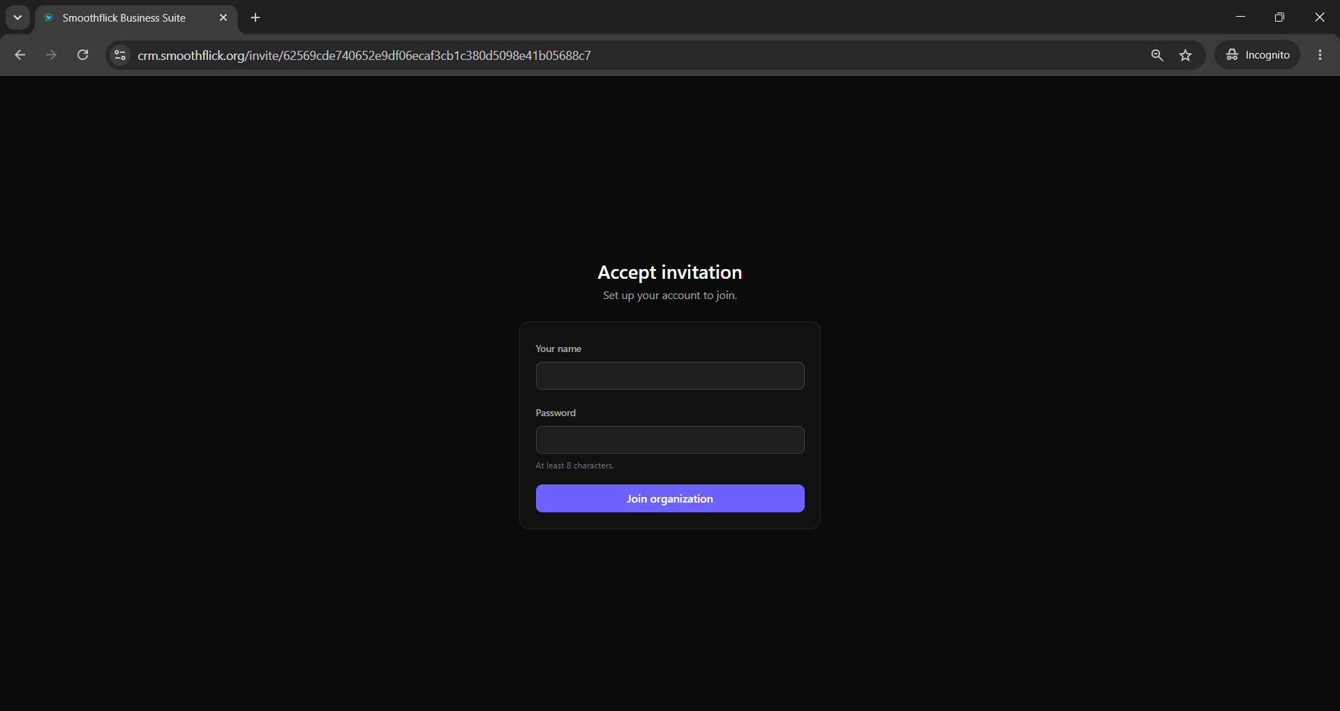 Accept invitation